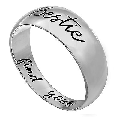 PRIMROSE Sterling Silver "Bestie Find Your Tribe" Band Ring