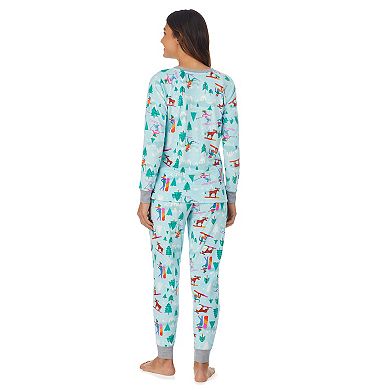 Women's Cuddl Duds® Velour Long Sleeve Pajama Top & Banded Bottom Pajama Pants Set