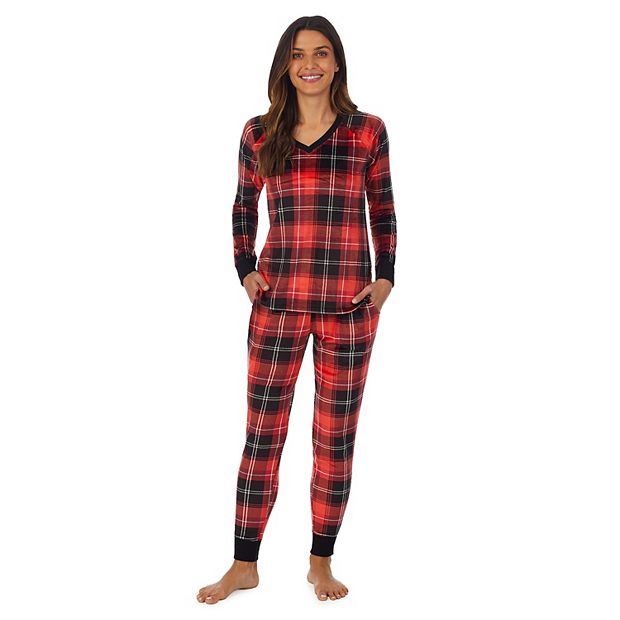 Women's Cuddl Duds Henley Pajama Top and Banded Bottom Pajama