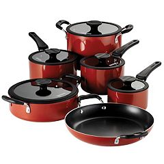 12 PC Red Non Stick Cookware Set with Cooking Utensils – R & B Import