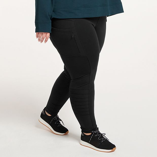 Plus Size FLX High-Waisted Pocket Moto Leggings