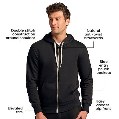 Men's True Classic French Terry Zip-Up Drawstring Hoodie