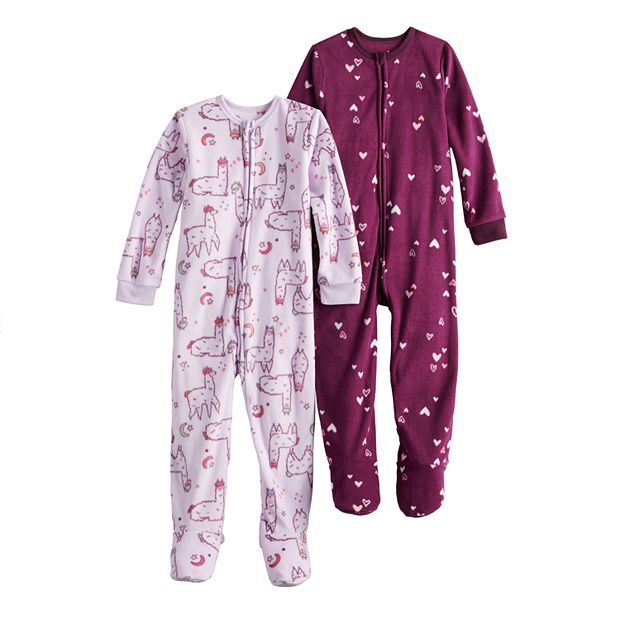 Toddler Girl Jumping Beans 2 Pack Llama Footed Pajamas