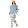 Plus Size Cuddl Duds® Brushed Knit Pajama Top & Banded Bottom Pajama Pants Set