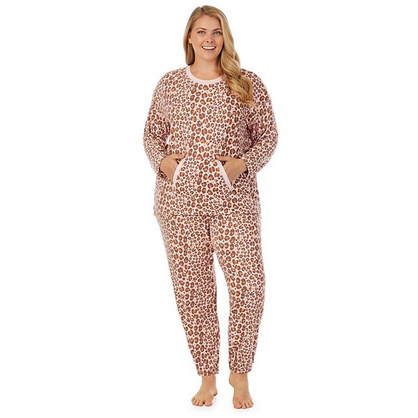 Plus Size Cuddl Duds® Brushed Knit Pajama Top & Banded Bottom Pajama ...