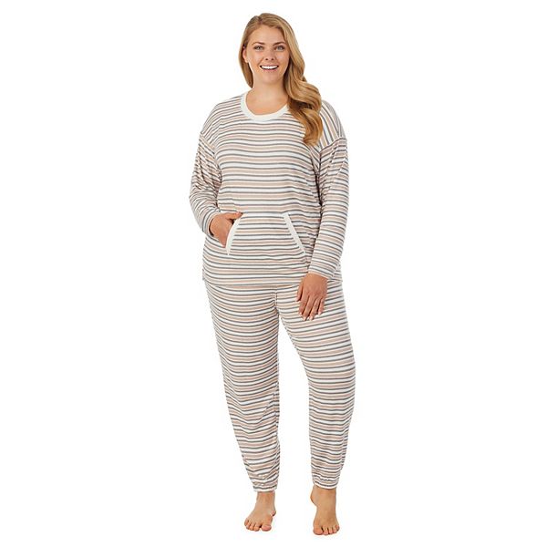 Plus Size Cuddl Duds® Brushed Knit Pajama Top & Banded Bottom Pajama