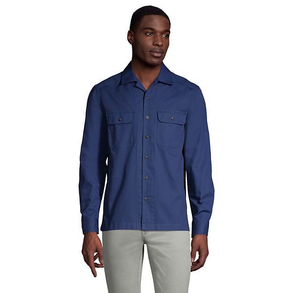 Men's Lands' End TraditionalFit Textured CampCollar ButtonDown Shirt