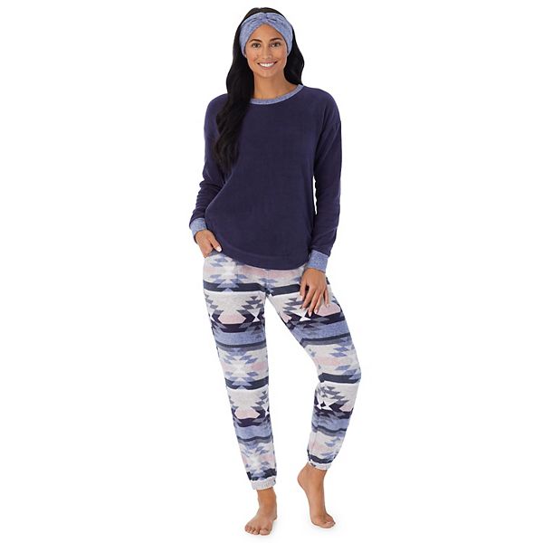 Women's Cuddl Duds 3-pc. Stretch Fleece Long Sleeve Pajama Top, Pajama Pants  & Headband Set, Size: Medium Long, Winter Fairisle - Yahoo Shopping