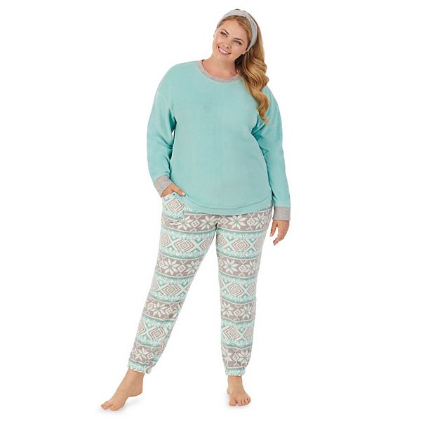 Plus Size Cuddl Duds 3 pc. Stretch Fleece Long Sleeve Pajama Top