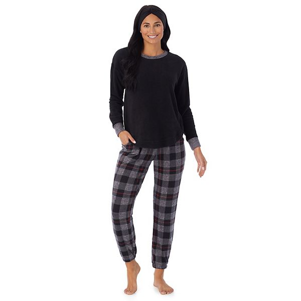 Petite Cuddl Duds 3pc. Stretch Fleece Long Sleeve Pajama Top, Pajama Pants & Headband Set