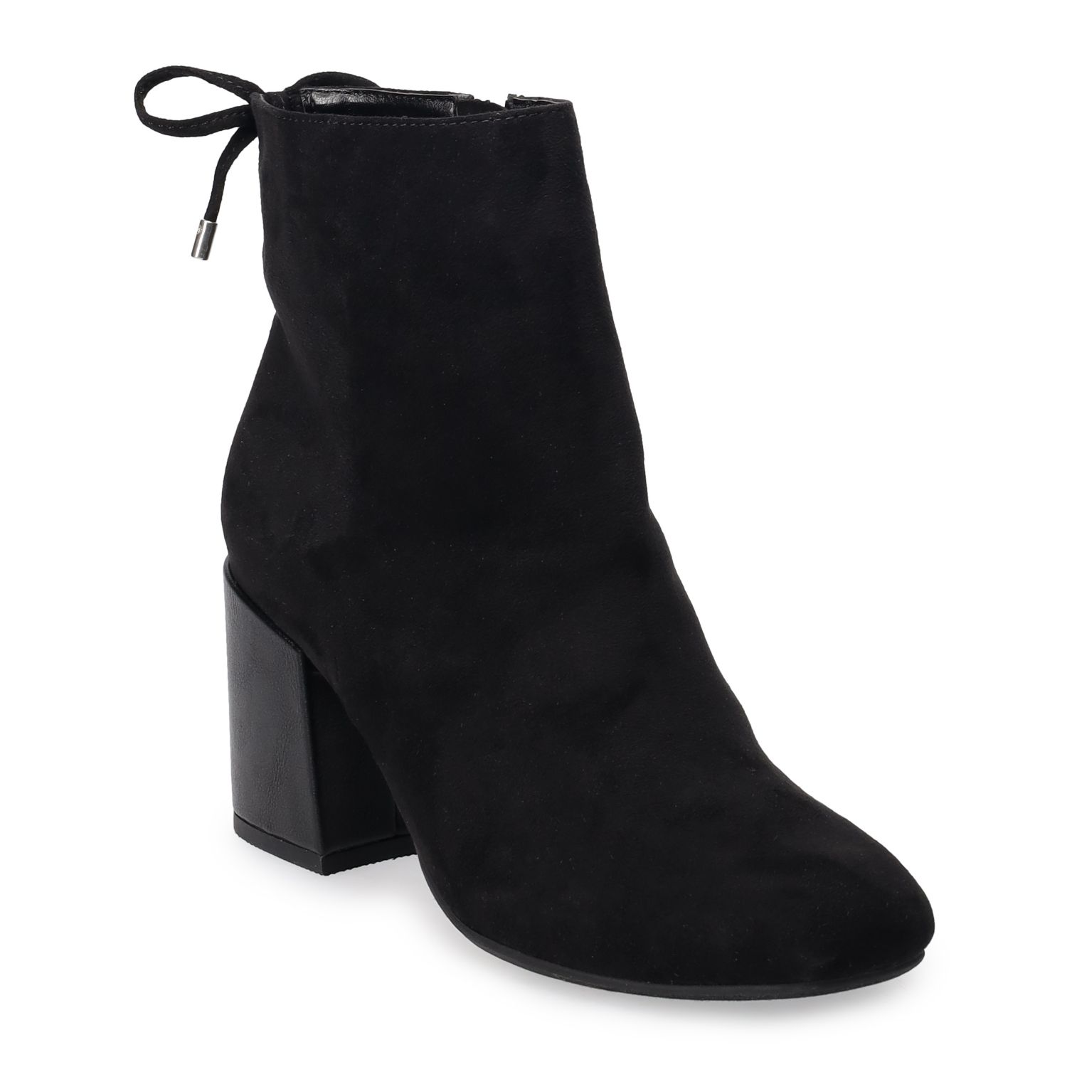 black block heel suede ankle boots