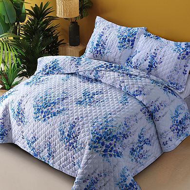 Azores Home Juliette Printed Oversized Quilt Set with Shams