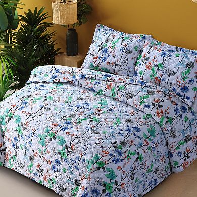 Azores Home Jolie Printed Oversized Quilt Set with Shams