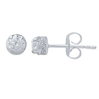Diamond Medley 10k White Gold 1/3 Carat T.W. Diamond Stud Earrings