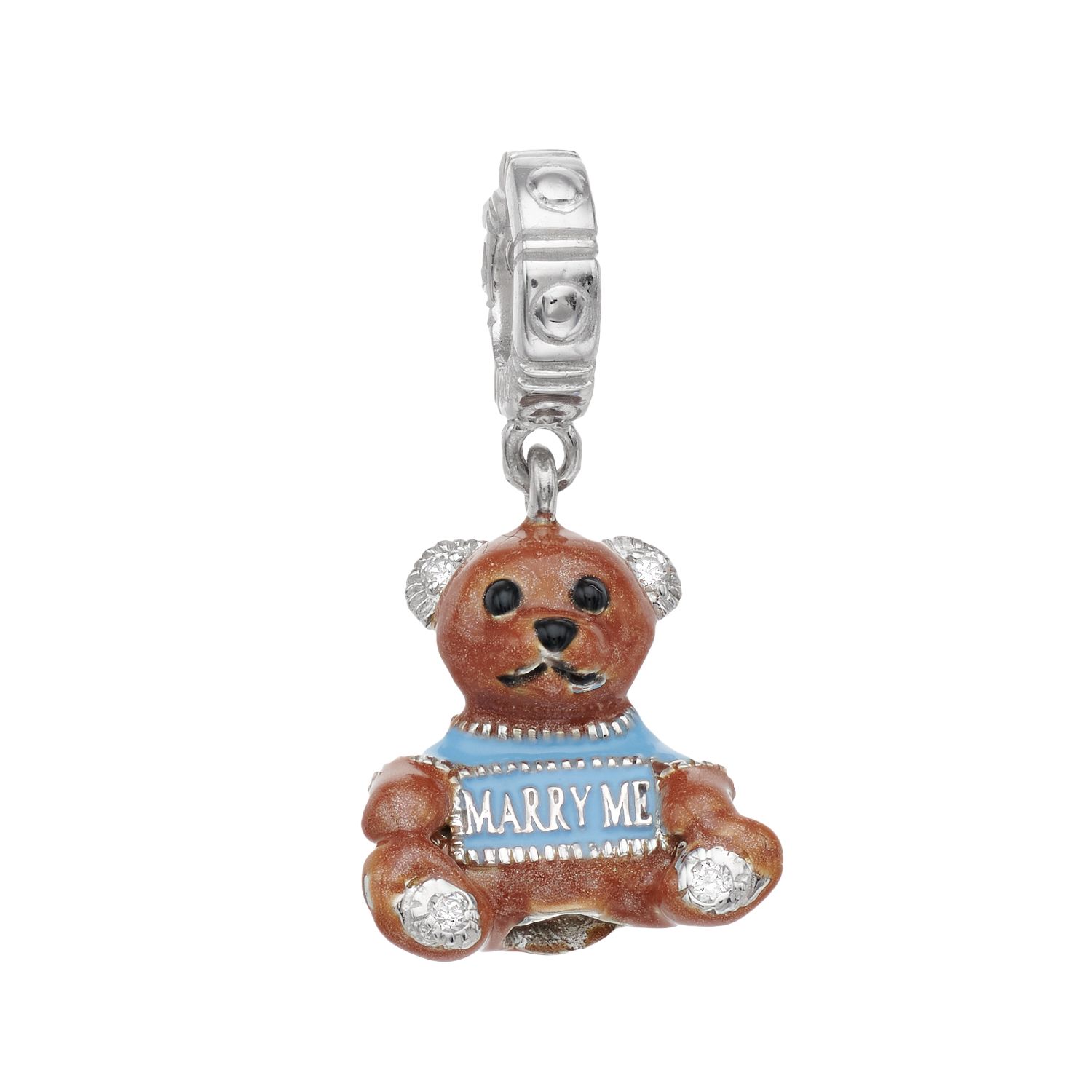 Image for Lavish by TJM Sterling Silver Cubic Zirconia Bear Cub Charm at Kohl's.