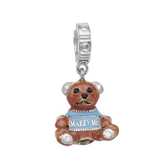 Lavish by TJM Sterling Silver Cubic Zirconia Bear Cub Charm