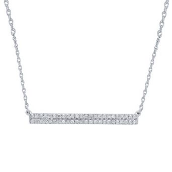 Diamond Medley 10k White Gold 1/4 Carat T.W. Diamond Bar Necklace