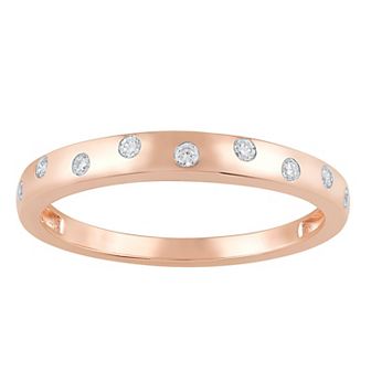 10k Rose Gold 1/10 Carat T.W. Diamond Stackable Ring