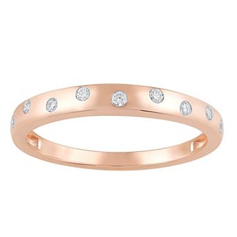 Diamond Medley 10k Rose Gold 1/10 Carat T.W. Diamond Stackable Ring