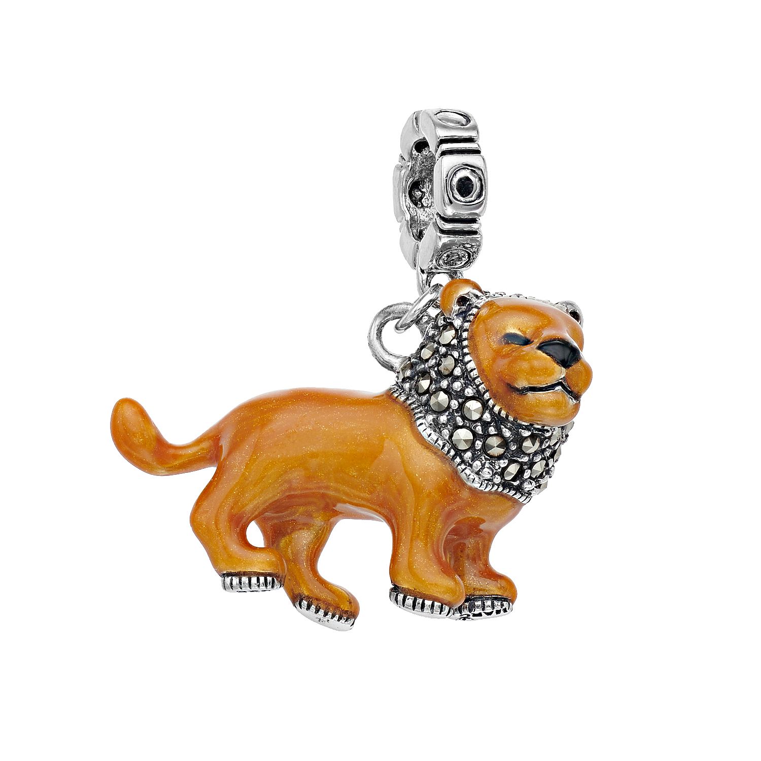 Image for Lavish by TJM Sterling Silver Marcasite Lion Charm at Kohl's.
