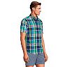 Men's Lands' End Classic-Fit Tailored-Fit Madras Plaid Button-Down Shirt