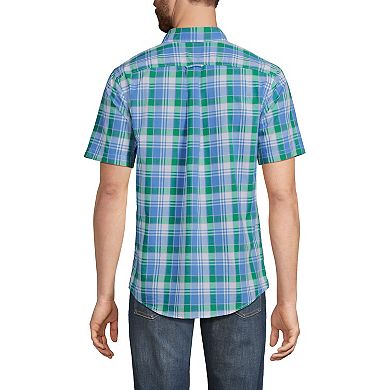 Men's Lands' End Classic-Fit Tailored-Fit Madras Plaid Button-Down Shirt