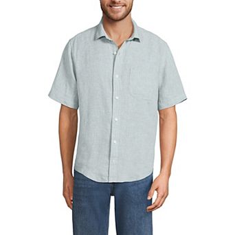 Men's Lands' End Traditional-Fit Linen Button-Down Shirt
