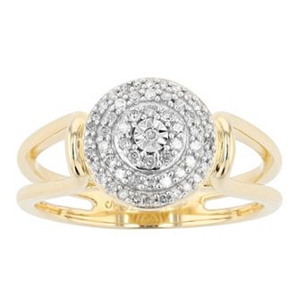 LeRose by Lexi and Rose 14k Gold Over Sterling Silver 1/5 Carat T.W. Diamond Ring