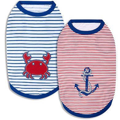 Blueberry Pet Sea Lover Dog T Shirt 2-Pack