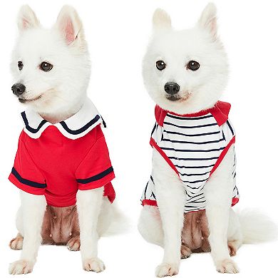 Blueberry Pet Sailor Suit Dog T-Shirts 2-Pack