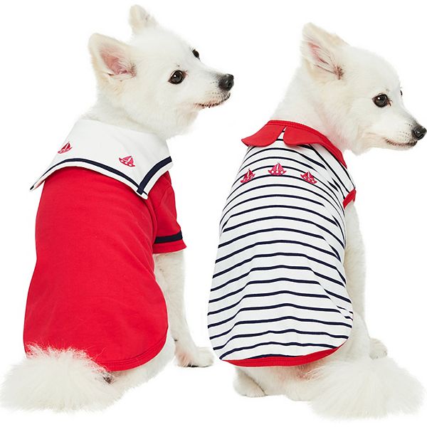Blueberry Pet Sailor Suit Dog T-Shirts 2-Pack