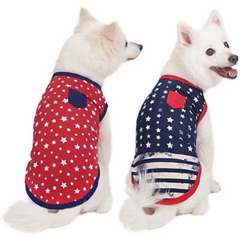 Blueberry Pet Stars & Stripes Dog T-Shirts 2-Pack