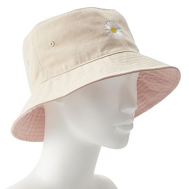 Women's Daisy Embroidered Bucket Hat