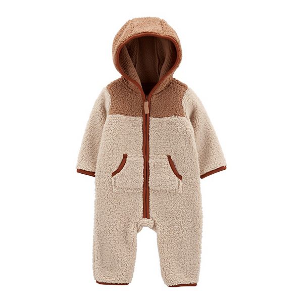 SIZE 6 MONTHS Carter's Baby Boy Zip-Up Jumpsuit With Hood 