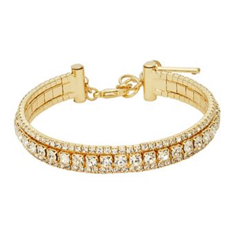 Nine West Thin Simulated Crystal Cuff Bracelet