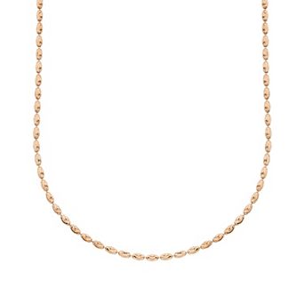 18k Rose Gold Over Silver Oval Chain Necklace
