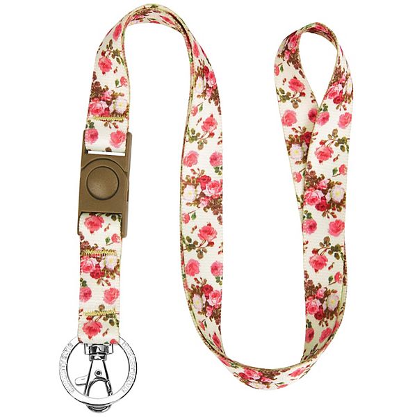 Blueberry Pet Floral Rose Lanyard - Ivory (SMALL)