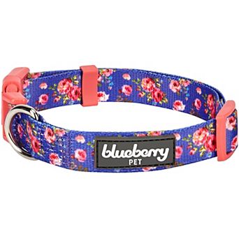 Blueberry Pet Floral Rose Dog Collar