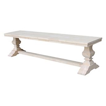 International Concepts Solid Hardwood Trestle Bench