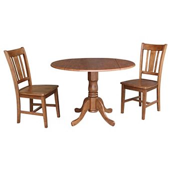 International Concepts 42 in Drop-Leaf Table & Chairs 3 pc Set