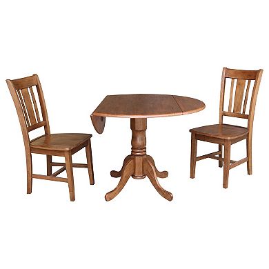 International Concepts 42-in. Drop-Leaf Table & Chairs 3-piece Set