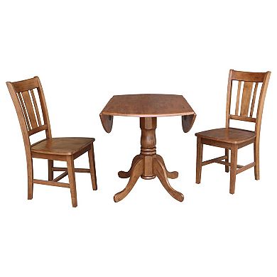 International Concepts 42-in. Drop-Leaf Table & Chairs 3-piece Set
