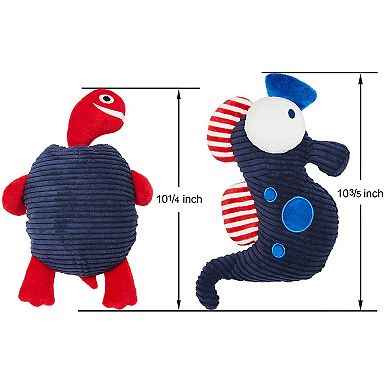 Blueberry Pet Turtle & Seahorse Dog Toy Set