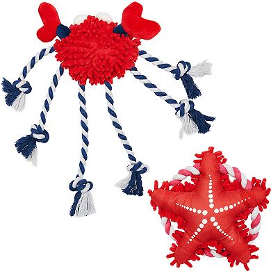 Blueberry Pet Crab & Sea Star Dog Toy Set