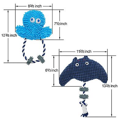 Blueberry Pet Mantaray & Jellyfish Dog Toy Set