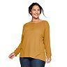 Plus Size Sonoma Goods For Life® Relaxed Henley Long Sleeve Top