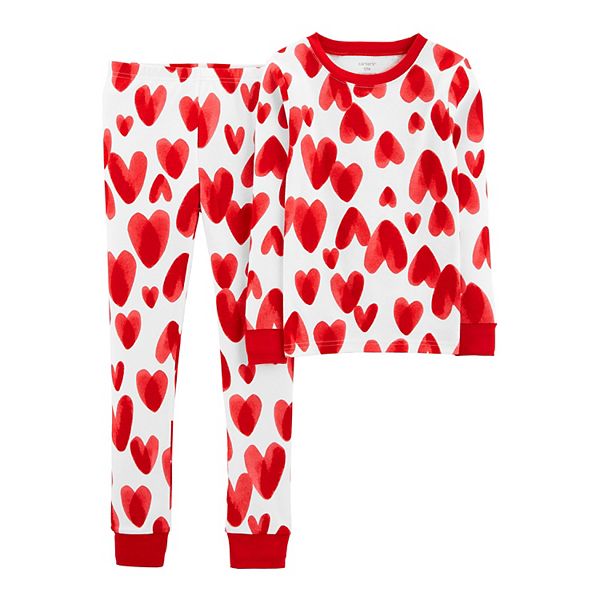 Girls 4-14 Carter's Valentine's Day Hearts Top & Bottoms Pajama Set