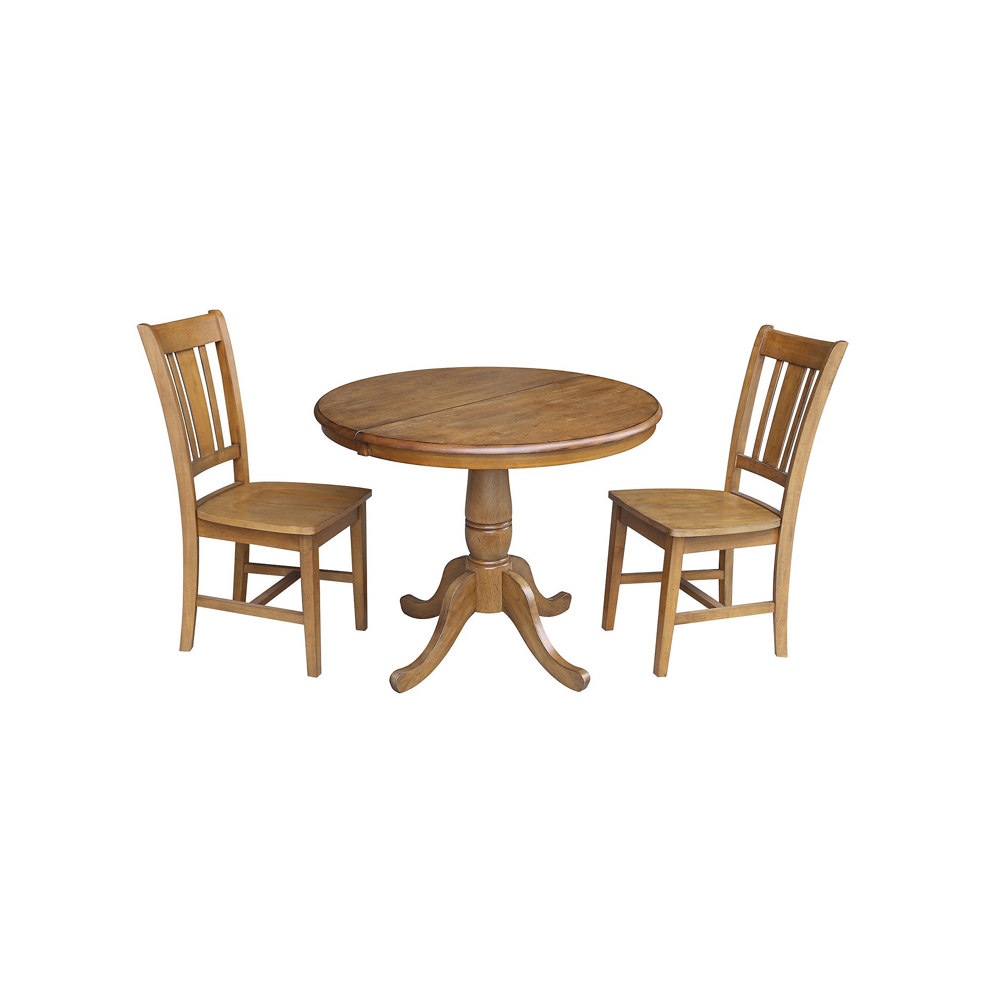 International Concepts 36-in. Round Extension Dining Table & Chairs 3-piece