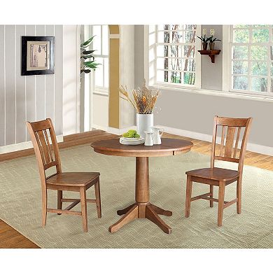 International Concepts 36-in. Round Extension Dining Table & Chairs 3-piece Set
