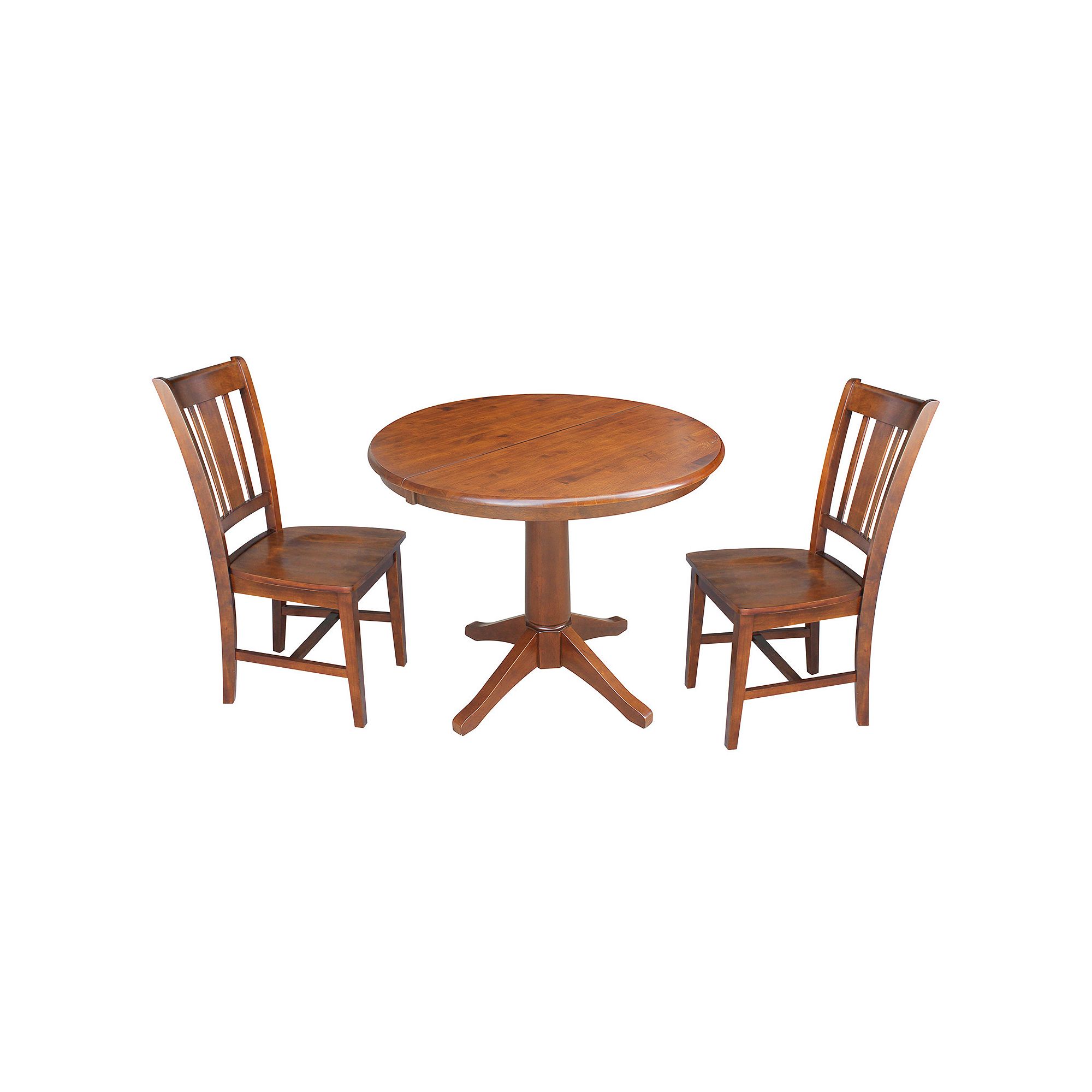 International Concepts 36-in. Round Extension Dining Table & Chairs 3-piece